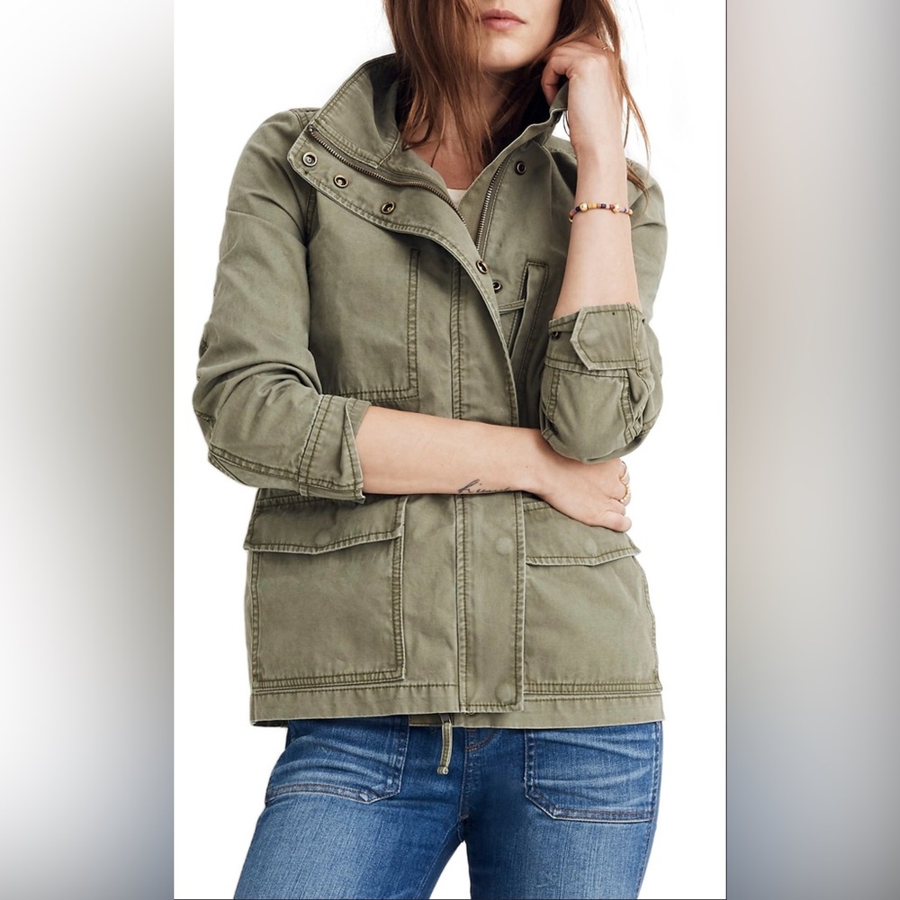 Madewell Surplus Fleet Utility Jacket Olive Size Medium